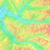 Topografische kaart Entre Deux Mers, hoogte, reliëf
