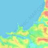 Topografische kaart Newquay, hoogte, reliëf