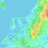 Topografische kaart North Sea, hoogte, reliëf