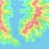 Topografische kaart Akaroa, hoogte, reliëf