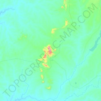 Topografische kaart Taipas do Tocantins, hoogte, reliëf