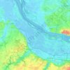 Topografische kaart Altes Land, hoogte, reliëf