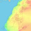 Topografische kaart Westsahara, hoogte, reliëf