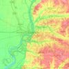 Topografische kaart Memphis, hoogte, reliëf