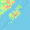 Topografische kaart Kodiak Island, hoogte, reliëf