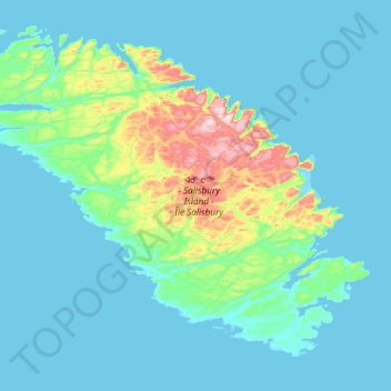 Topografische kaart Salisbury Island, hoogte, reliëf