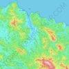 Topografische kaart Biscay, hoogte, reliëf