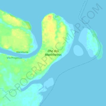 Topografische kaart Ilha dos Marinheiros, hoogte, reliëf