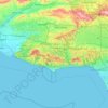 Topografische kaart Santa Monica Mountains National Recreation Area, hoogte, reliëf