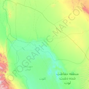 Topografische kaart دهستان تکاب, hoogte, reliëf