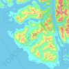Topografische kaart Nootka Island, hoogte, reliëf