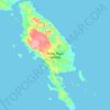 Topografische kaart Pulau Pagai Selatan, hoogte, reliëf