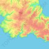 Topografische kaart Bangor, hoogte, reliëf