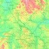 Topografische kaart Staffordshire, hoogte, reliëf