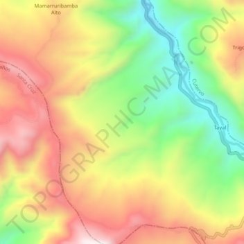 Topografische kaart Provincia de Chota, hoogte, reliëf