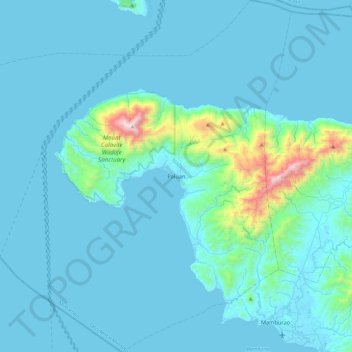 Topografische kaart Paluan, hoogte, reliëf