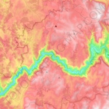 Topografische kaart Gorges du Tarn Causses, hoogte, reliëf