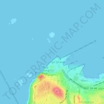 Topografische kaart Sugar Loaf Islands, hoogte, reliëf