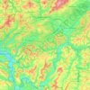 Topografische kaart Arrondissement de Sarre-Palatinat, hoogte, reliëf
