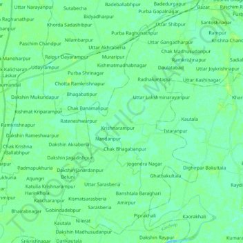 Topografische kaart Mathurapur - I, hoogte, reliëf
