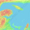 Topografische kaart Gaspésie–Îles-de-la-Madeleine, hoogte, reliëf