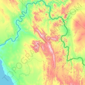 Topografische kaart Noord-Kaap, hoogte, reliëf