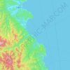 Topografische kaart Fudai, hoogte, reliëf