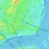 Topografische kaart Lower East Side, hoogte, reliëf