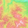 Topografische kaart Comanche Peak Wilderness Area, hoogte, reliëf
