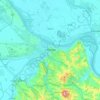 Topografische kaart Belgrado, hoogte, reliëf