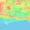 Topografische kaart West Sussex, hoogte, reliëf