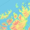 Topografische kaart Hammerfest, hoogte, reliëf
