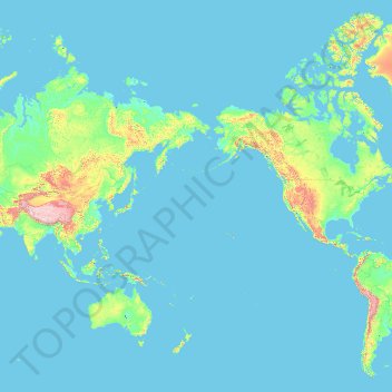 Topografische kaart Wrangel, hoogte, reliëf