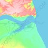 Topografische kaart Río Gallegos, hoogte, reliëf