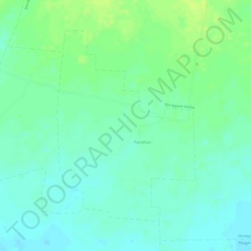 Topografische kaart Pandhari, hoogte, reliëf
