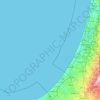 Topografische kaart Palestijnse Gebieden, hoogte, reliëf