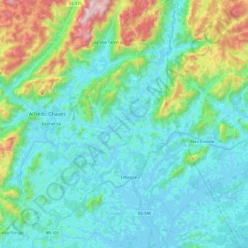 Topografische kaart Jabaquara, hoogte, reliëf