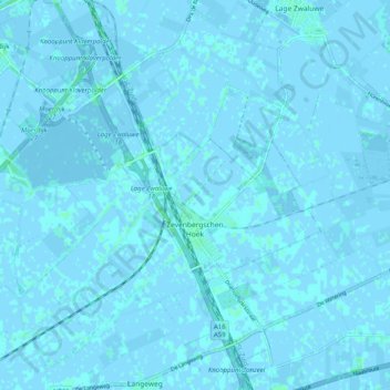 Topografische kaart Zevenbergschen Hoek, hoogte, reliëf