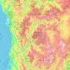 Topografische kaart Klamath National Forest, hoogte, reliëf