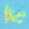 Topografische kaart Îles Kerguelen, hoogte, reliëf