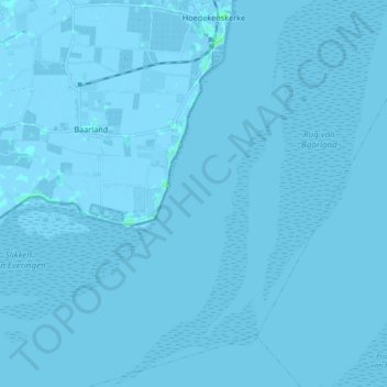 Topografische kaart Baarland, hoogte, reliëf