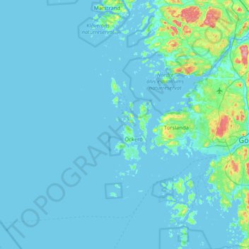 Topografische kaart Öckerö kommun, hoogte, reliëf