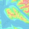 Topografische kaart Douglas Island, hoogte, reliëf