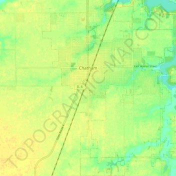 Topografische kaart Chatham, hoogte, reliëf