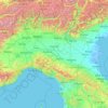 Topografische kaart Fiume Po, hoogte, reliëf