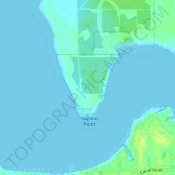 Topografische kaart Orange Beach, hoogte, reliëf