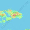 Topografische kaart Isla de Waigeo, hoogte, reliëf