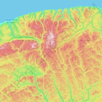 Topografische kaart Mont-Albert, hoogte, reliëf