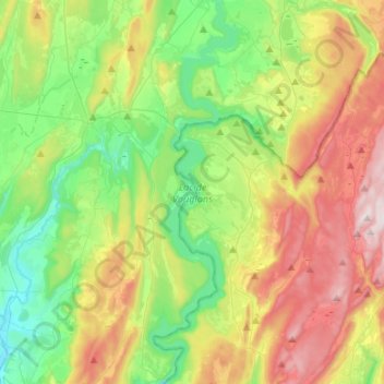Topografische kaart Lac de Vouglans, hoogte, reliëf