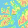 Topografische kaart Kvaløya, hoogte, reliëf